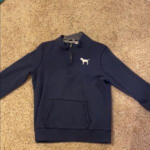 Navy Blue Quarter Zip Pink Jacket Size Medium